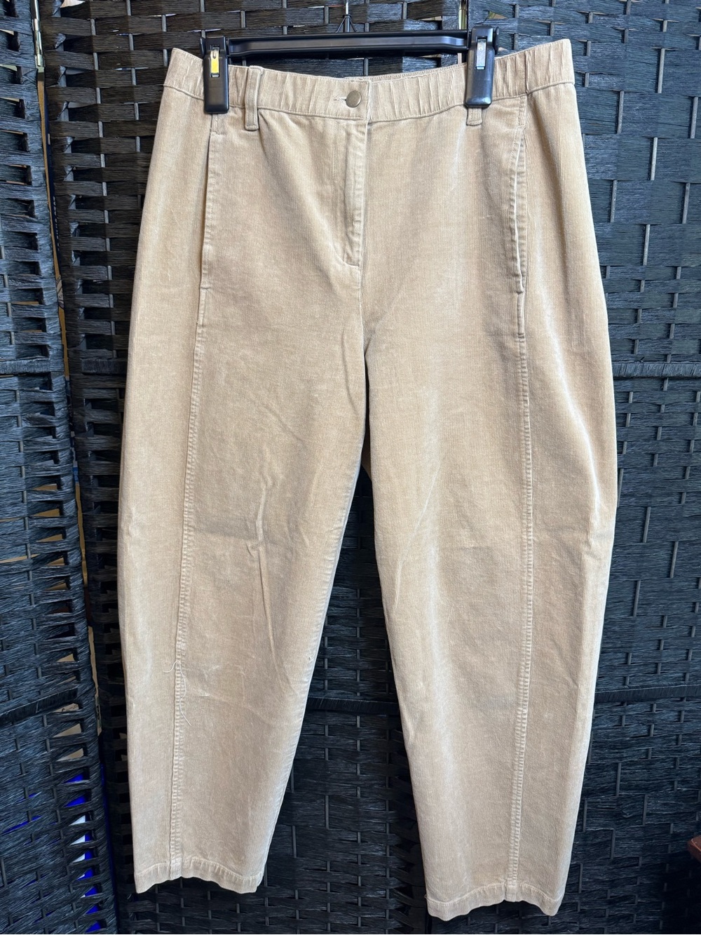 Eileen Fisher Tan Corduroy Straight-Leg Pants